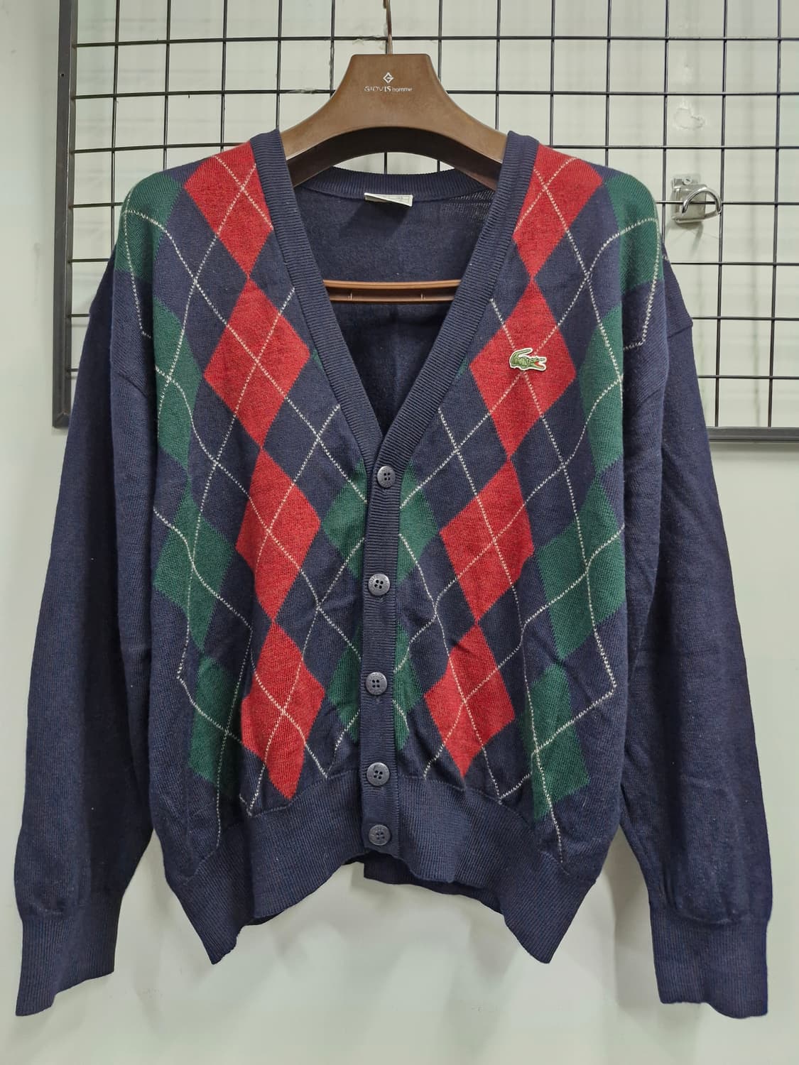 105XL 라코스테 패턴 울 니트 가디건 상품이미지1
