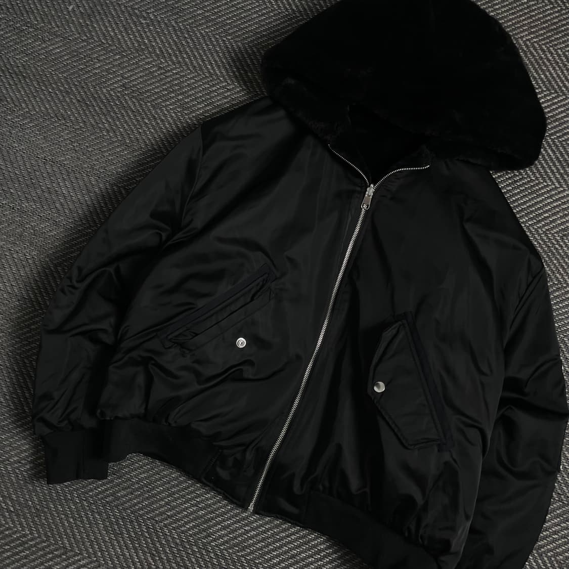 자라 리버시블 MA-1 박시핏 퍼 봄버 자켓y 4903 상품이미지4