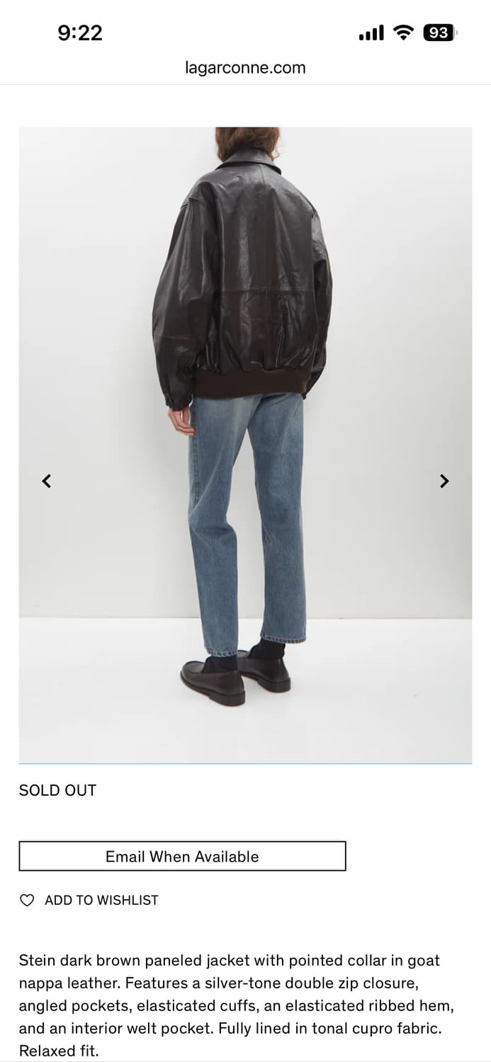 Ssstein goat leather short jacket 판매합니다 상품이미지6