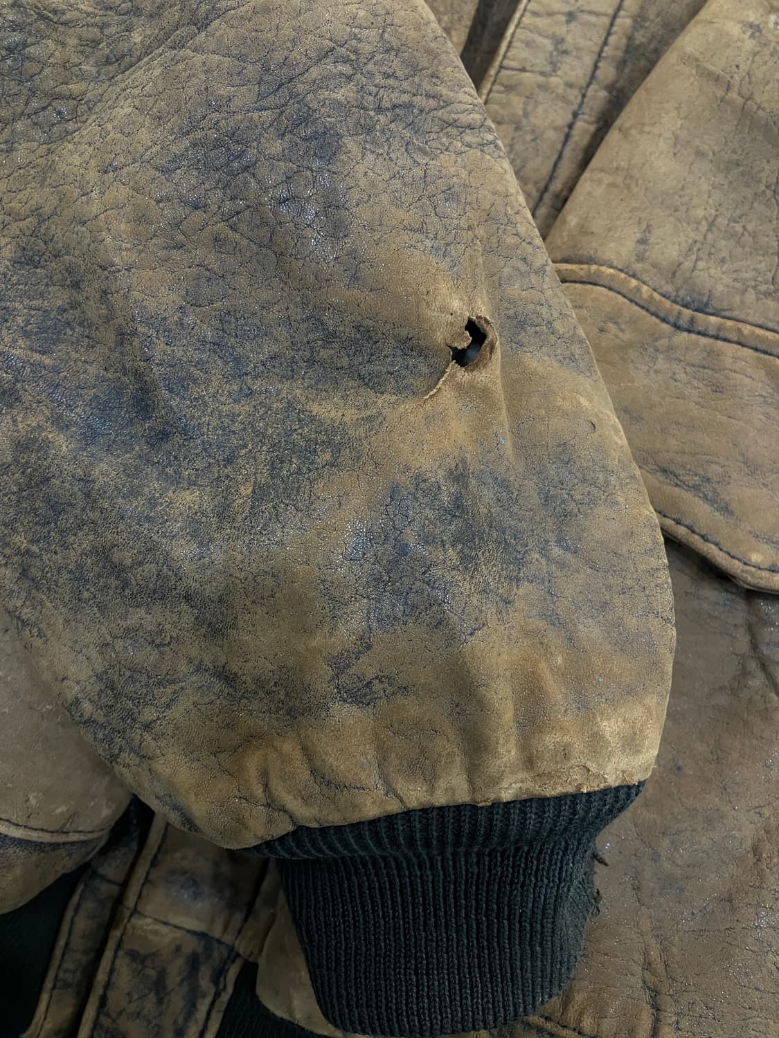 아비렉스 브라운 A-2 레더 봄버 자켓 M 상품이미지7