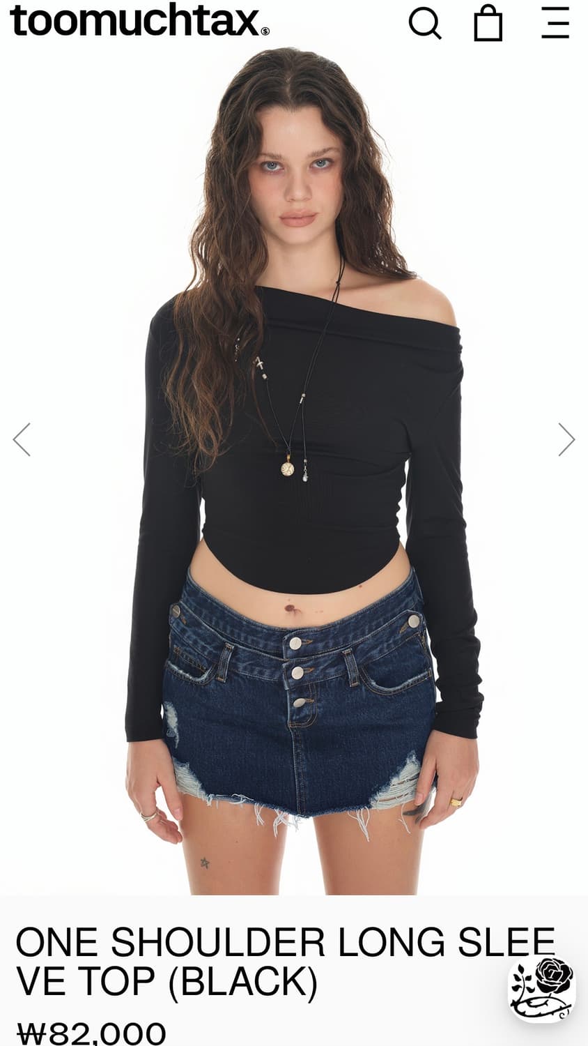 투머치택스 원숄더 오프숄더 롱슬리브 탑 상품이미지1