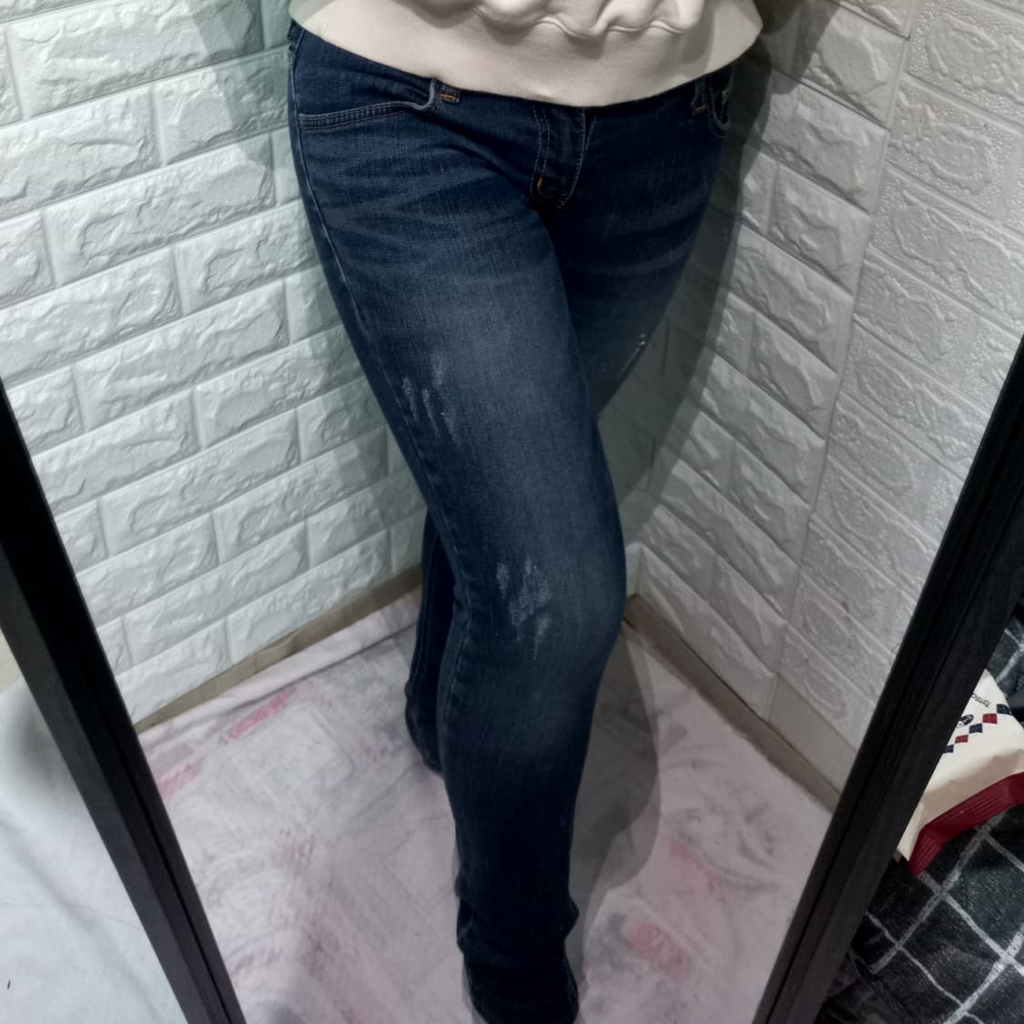 돌체앤가바나 중청 워싱 로우라이즈 데님 상품이미지1