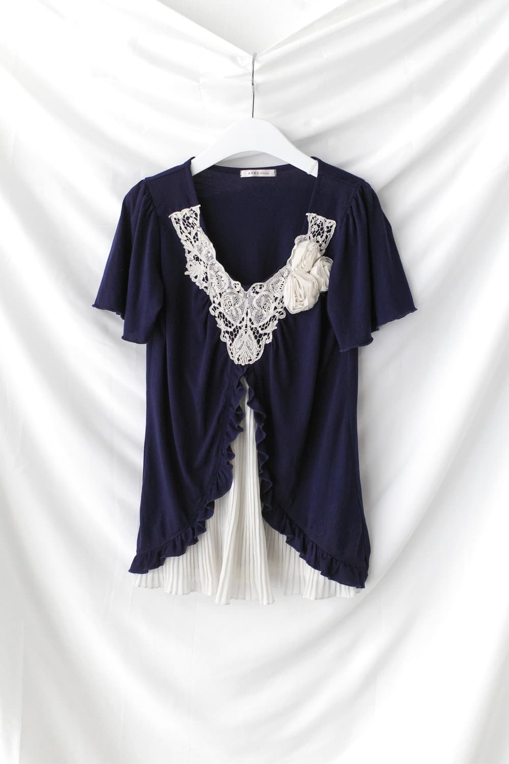 axes femme) flower pleats half T  상품이미지1