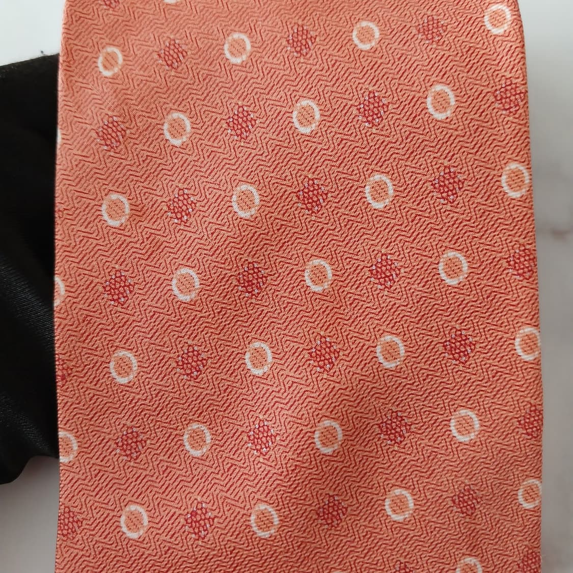 발망 실크 오렌지 마이크로 패턴 넥타이 9.4cm A+등급 A19162
 상품이미지7