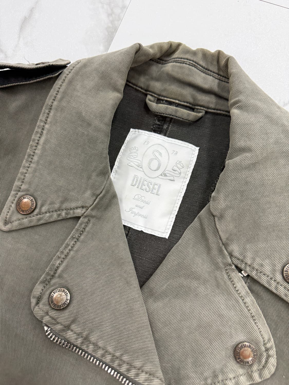 디젤 워시드 코튼 라이더 자켓 상품이미지3