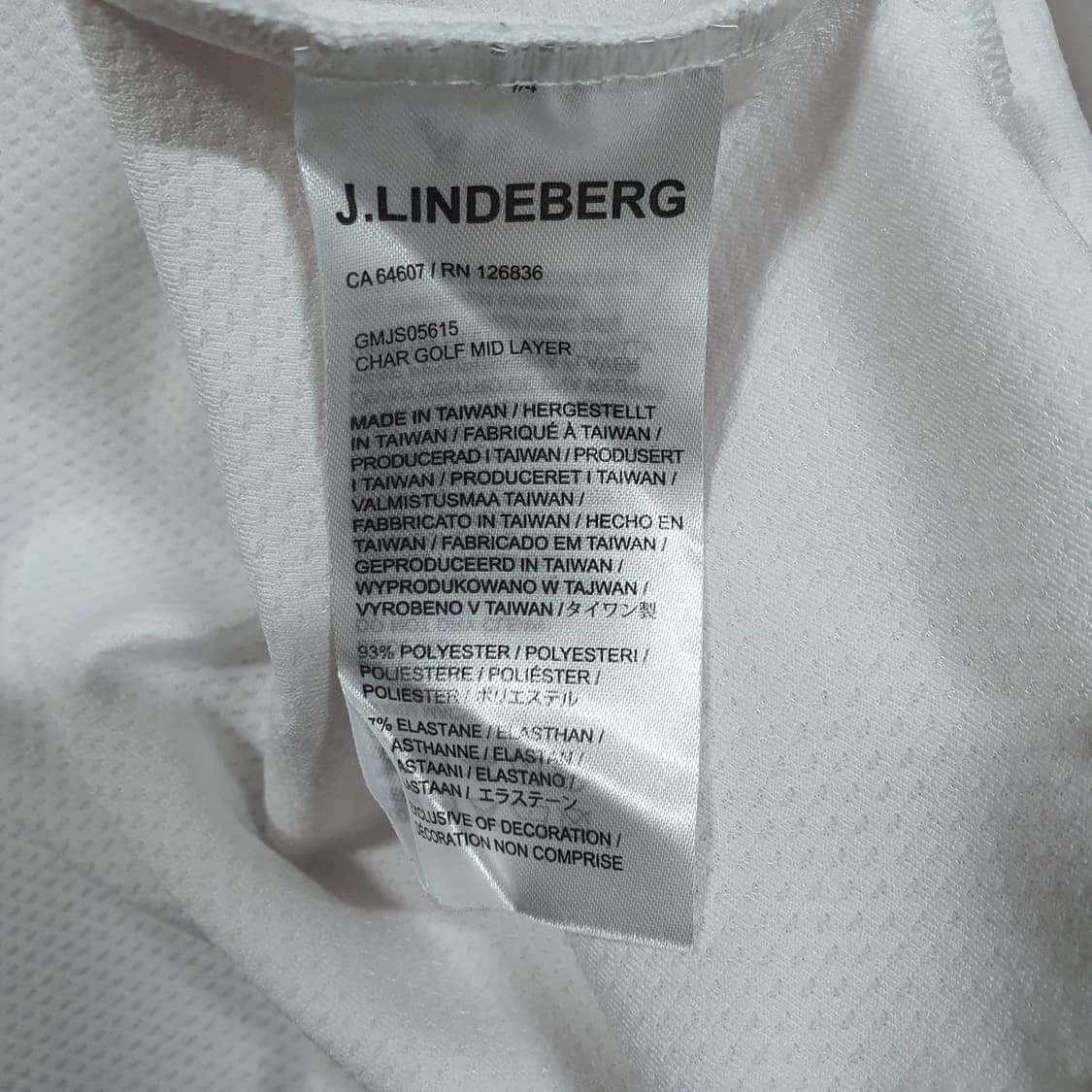 L) 제이린드버그 신형 23FW 차르 골프 미드 레이어 집업 자켓 화이트 상품이미지7