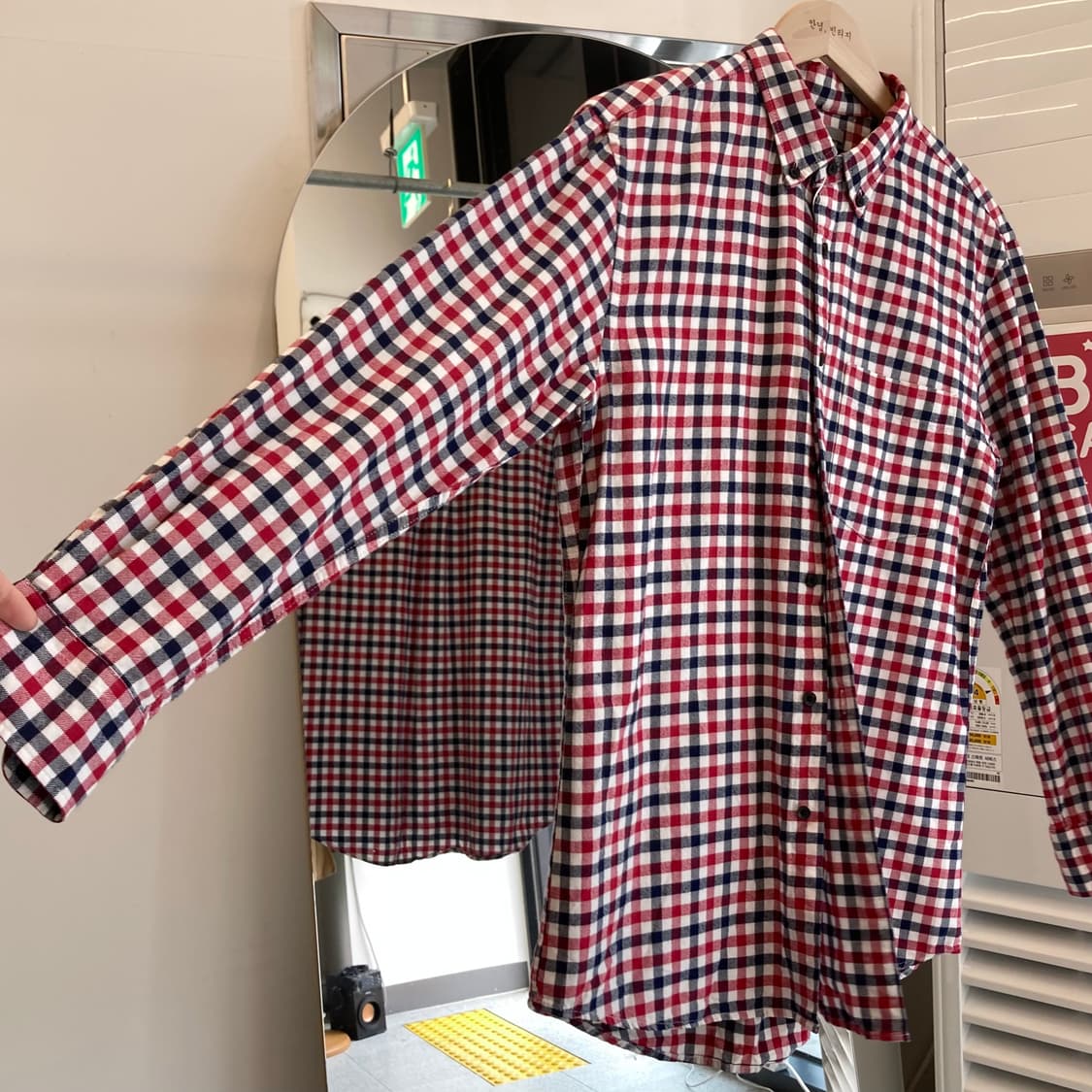 유니클로 면 체크남방 셔츠 L(100) Uniqlo Shirts 상품이미지3