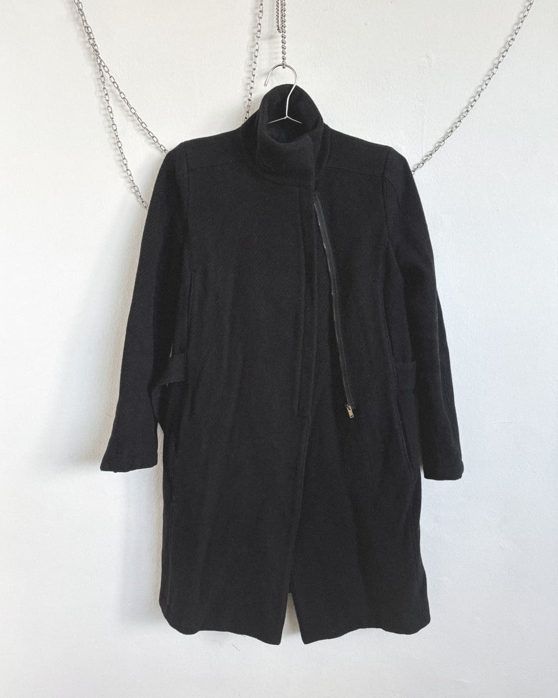 13AW 마틴 마르지엘라 6 사선지퍼 하이넥 드레이프 헤링본 코트 상품이미지6