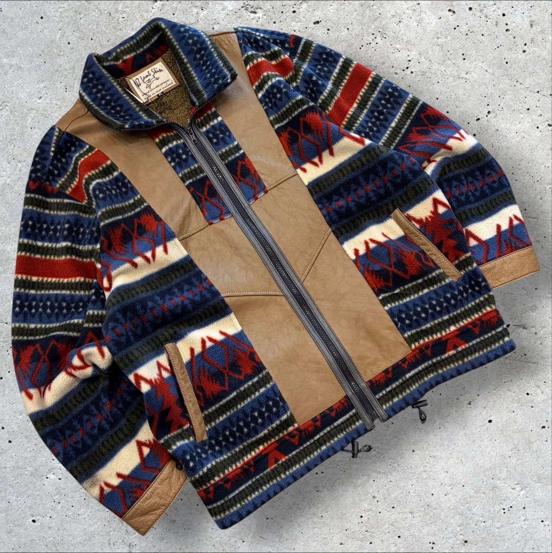 [XL] N2 에스닉 패턴 램스킨 플리스 집업 자켓 D497 상품이미지1