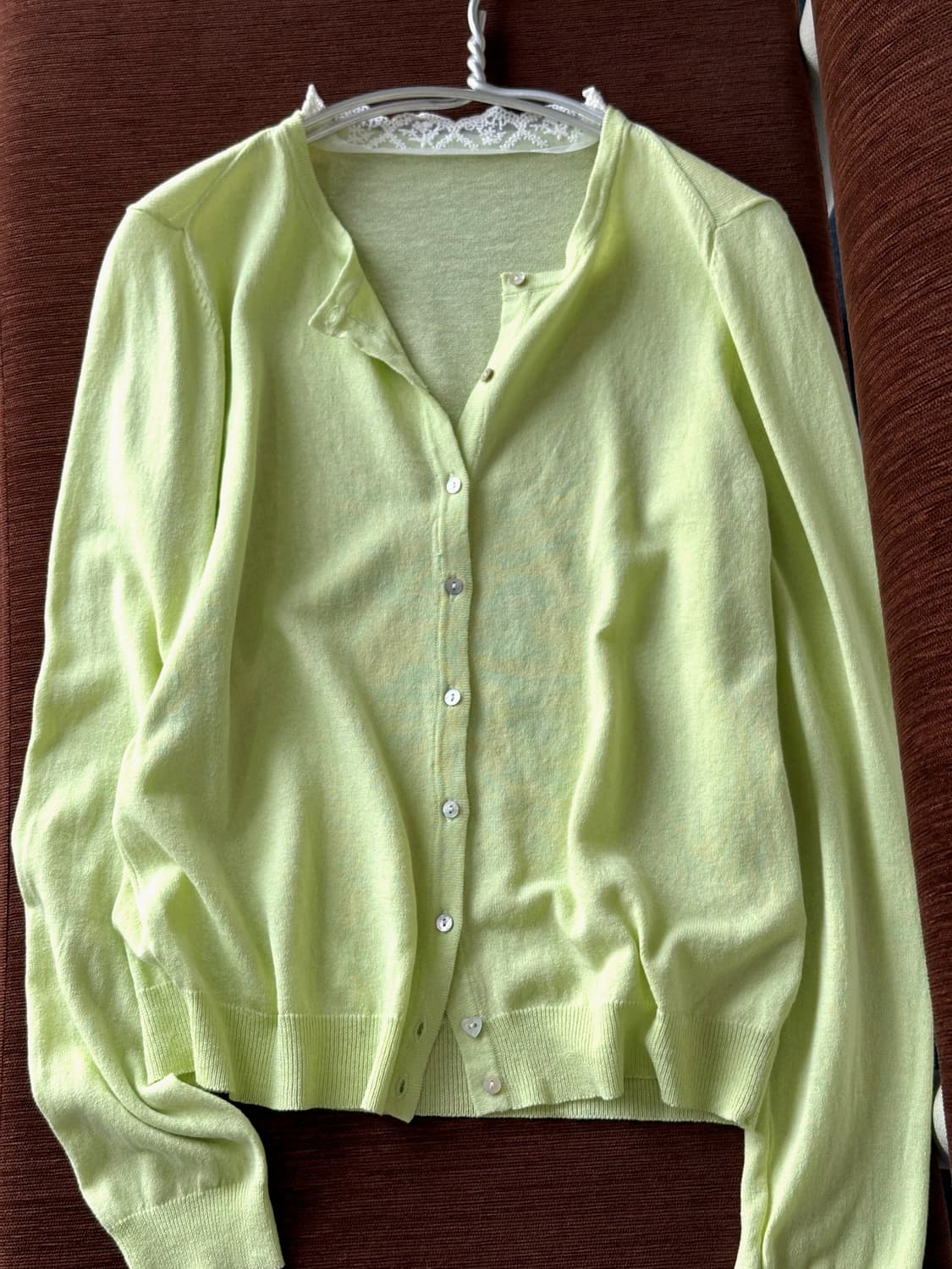 High gauge cotton lace design cardigan 상품이미지4