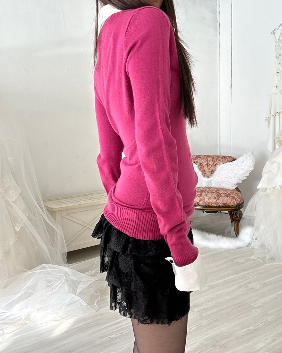 Black lace frilled mini skirt  상품이미지6