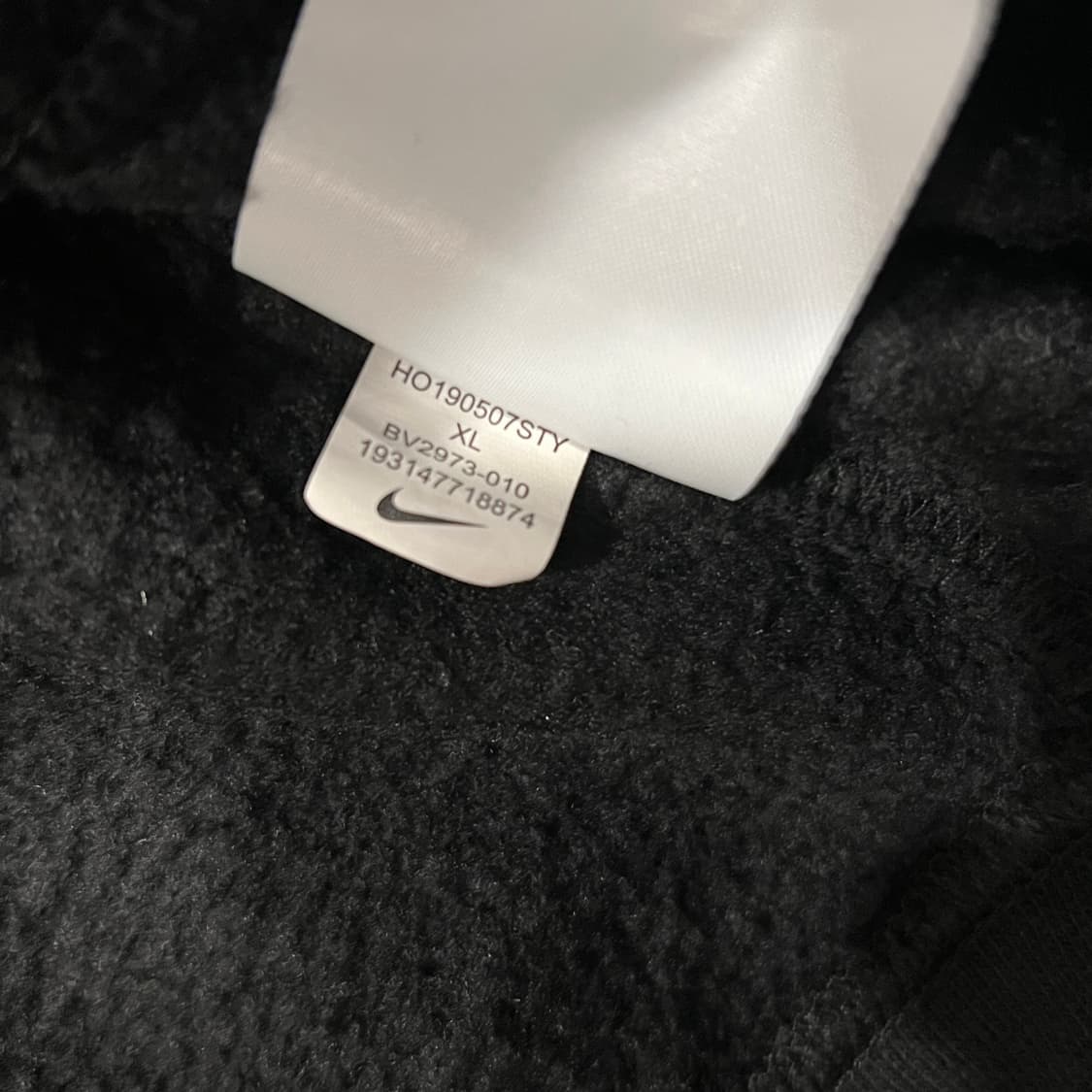 나이키 빅로고 기모 후드티 XL 블랙 상품이미지6