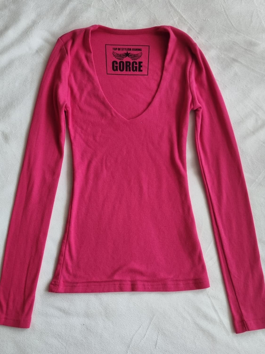 빈티지 갸루 핑크 딱붙핏 탑 상품이미지1