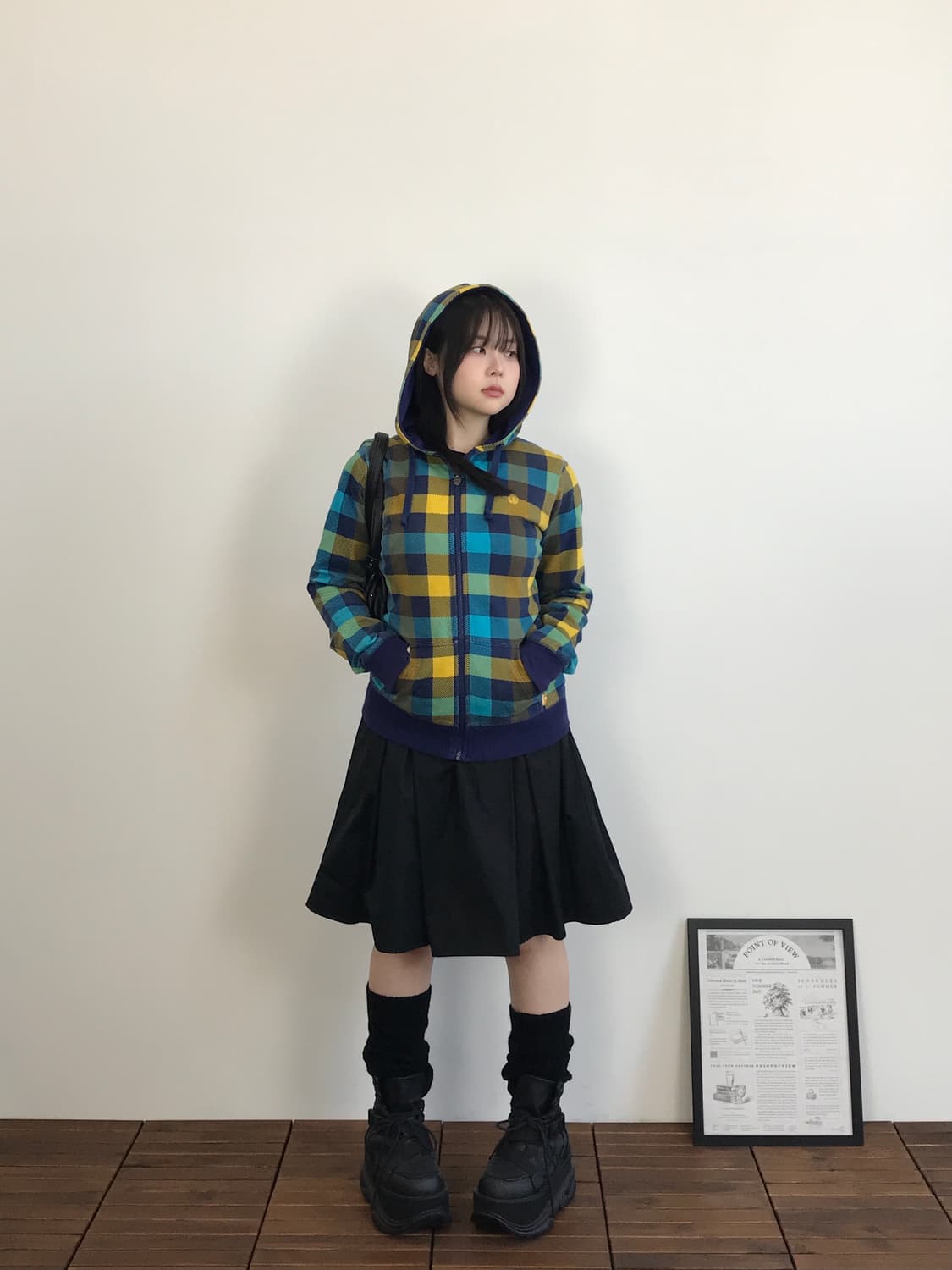 Element Color Plaid Zip Hoodie 상품이미지1