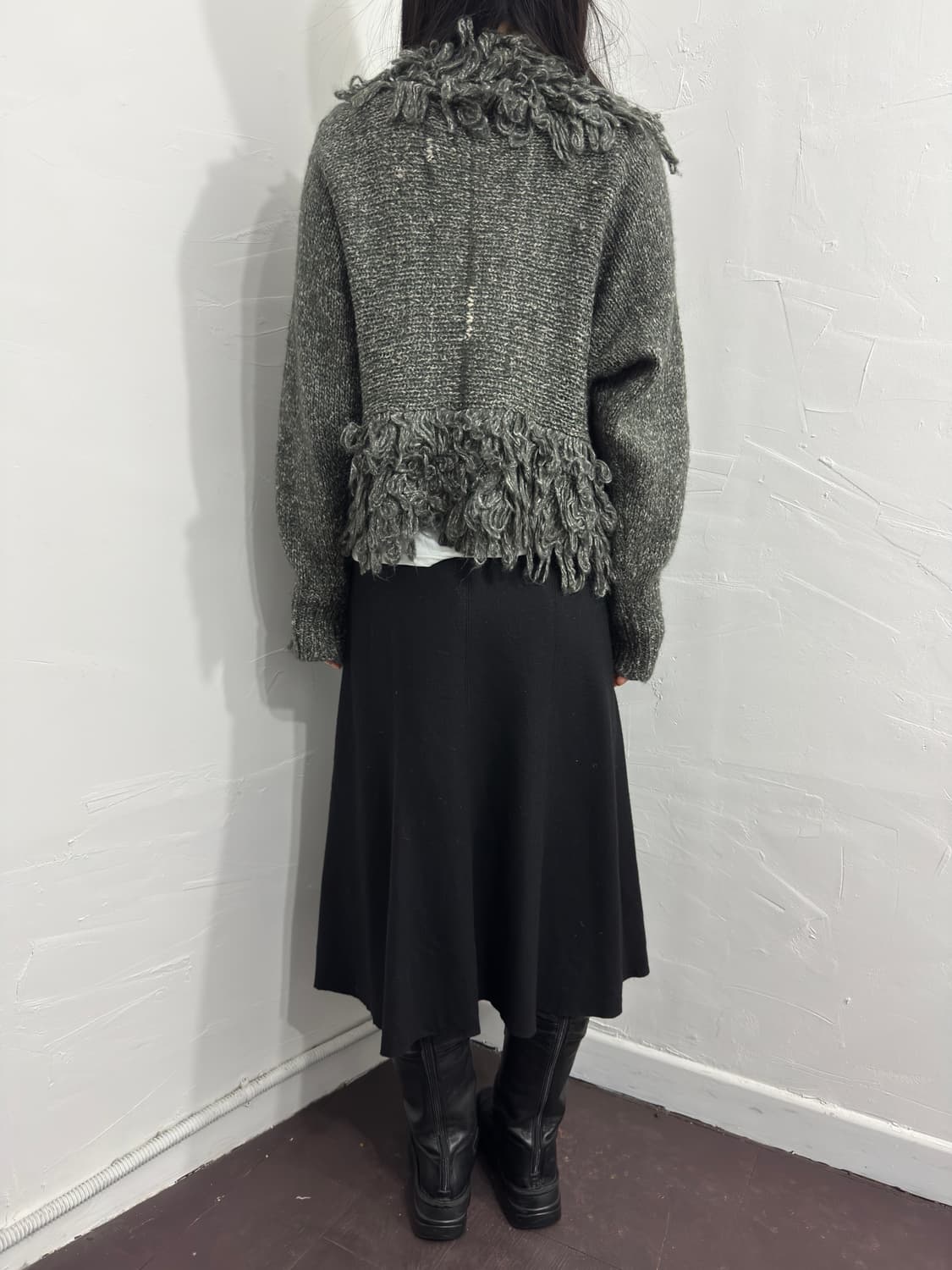 jeanisis grunge fur knit cardigan 상품이미지4