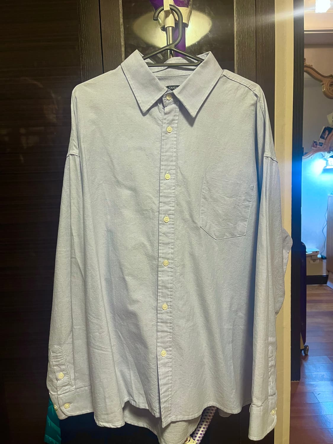 [남녀공용S]테이크이지 오버핏 셔츠 스카이블루 상품이미지1