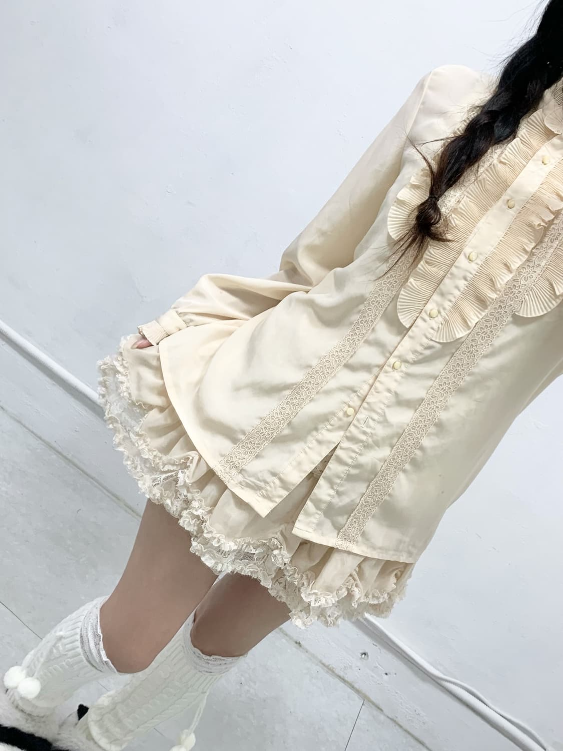 [LELIC] 로걀 공겜여주 레이스 코리락쿠마 블라우스 상품이미지3