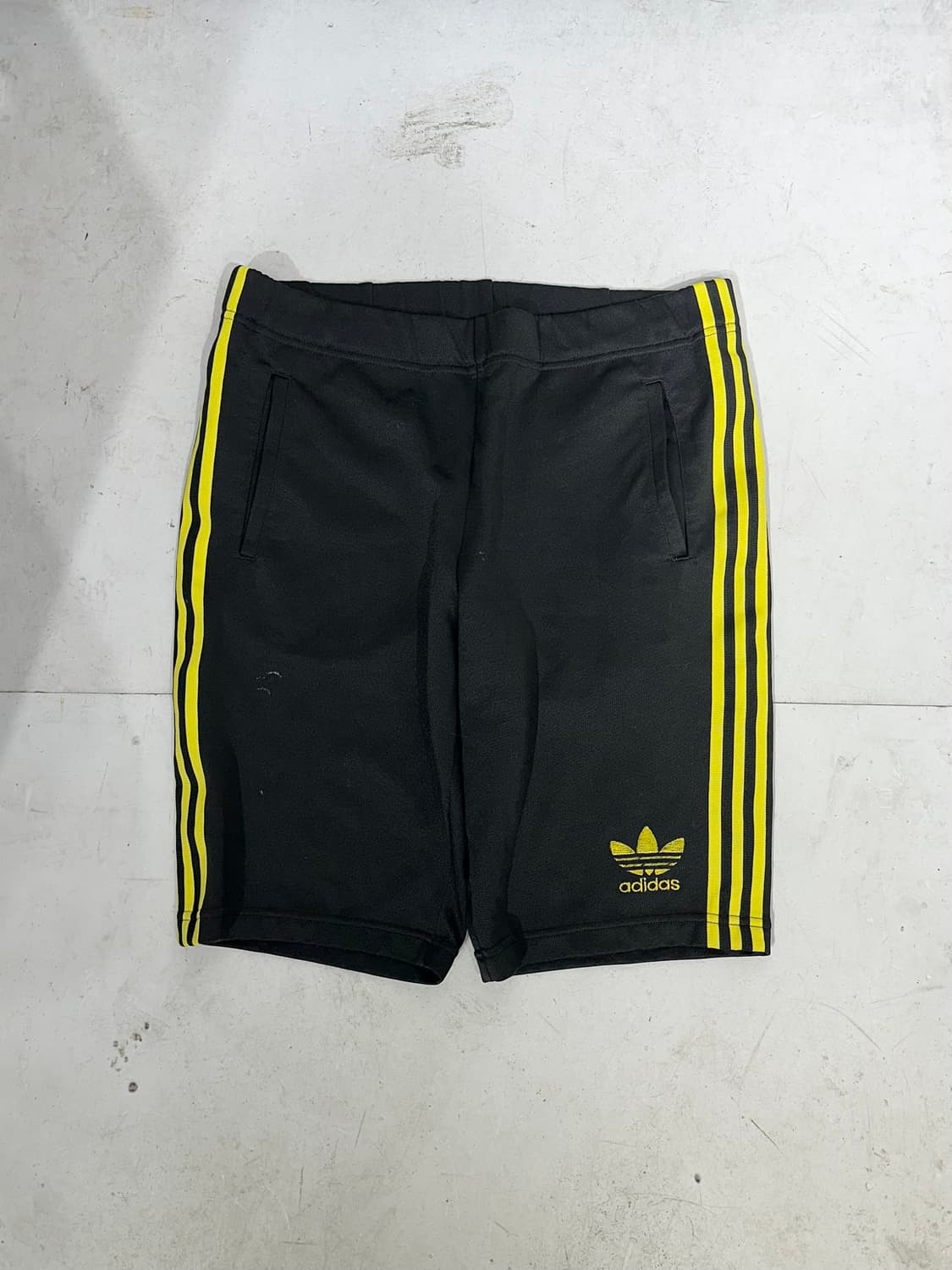 90s 아디다스 x 데상트 블랙 와이드 버뮤다 삼선 하프 팬츠 L 상품이미지4