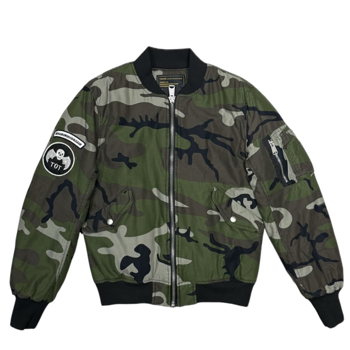 네이버후드 아카이브 해골 패치 카모 패턴 ma-1 봄버 자켓 상품이미지1