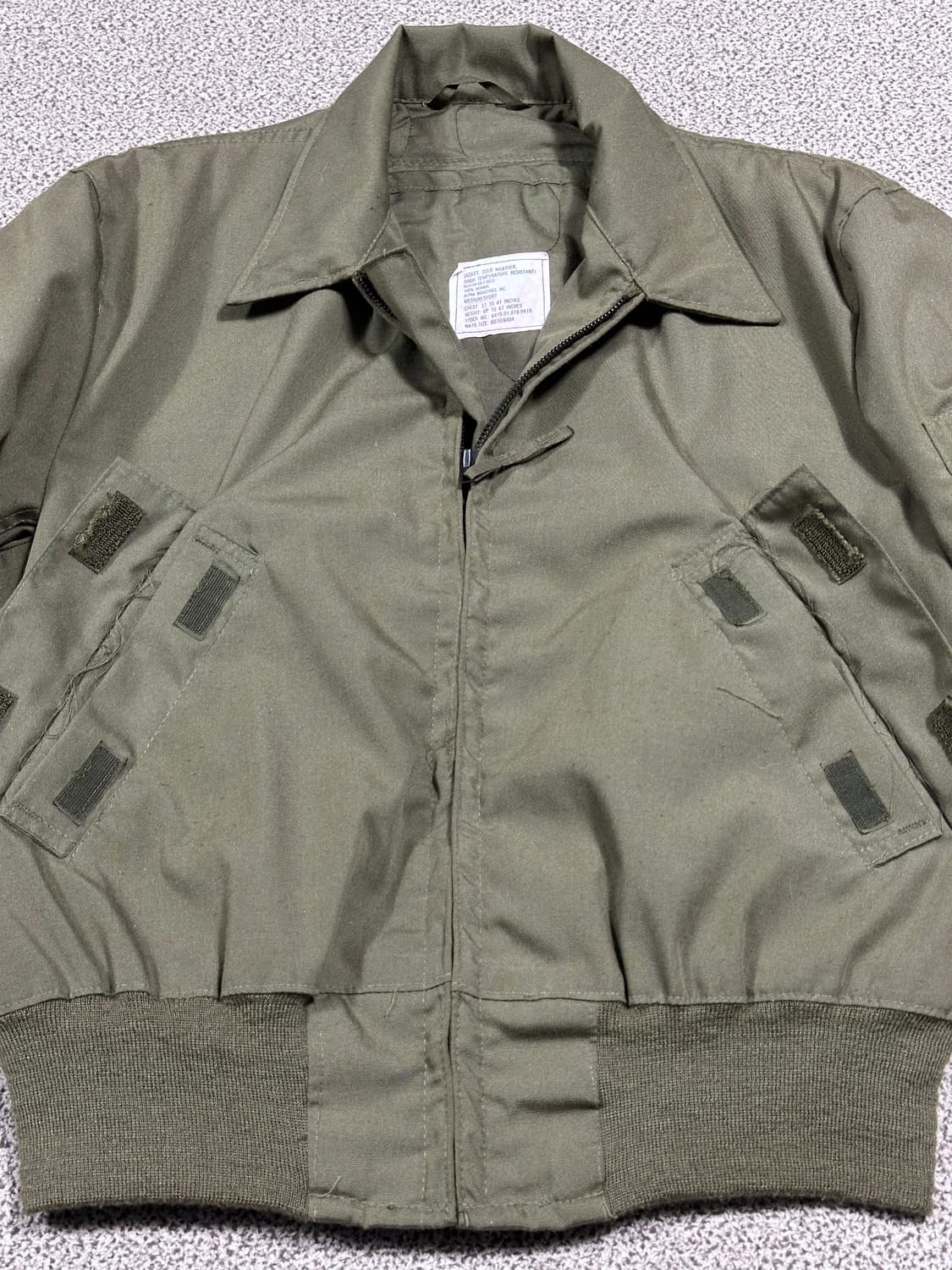 미군 86년 알파인더스트리 cvc탱커자켓 m 숏 상품이미지7