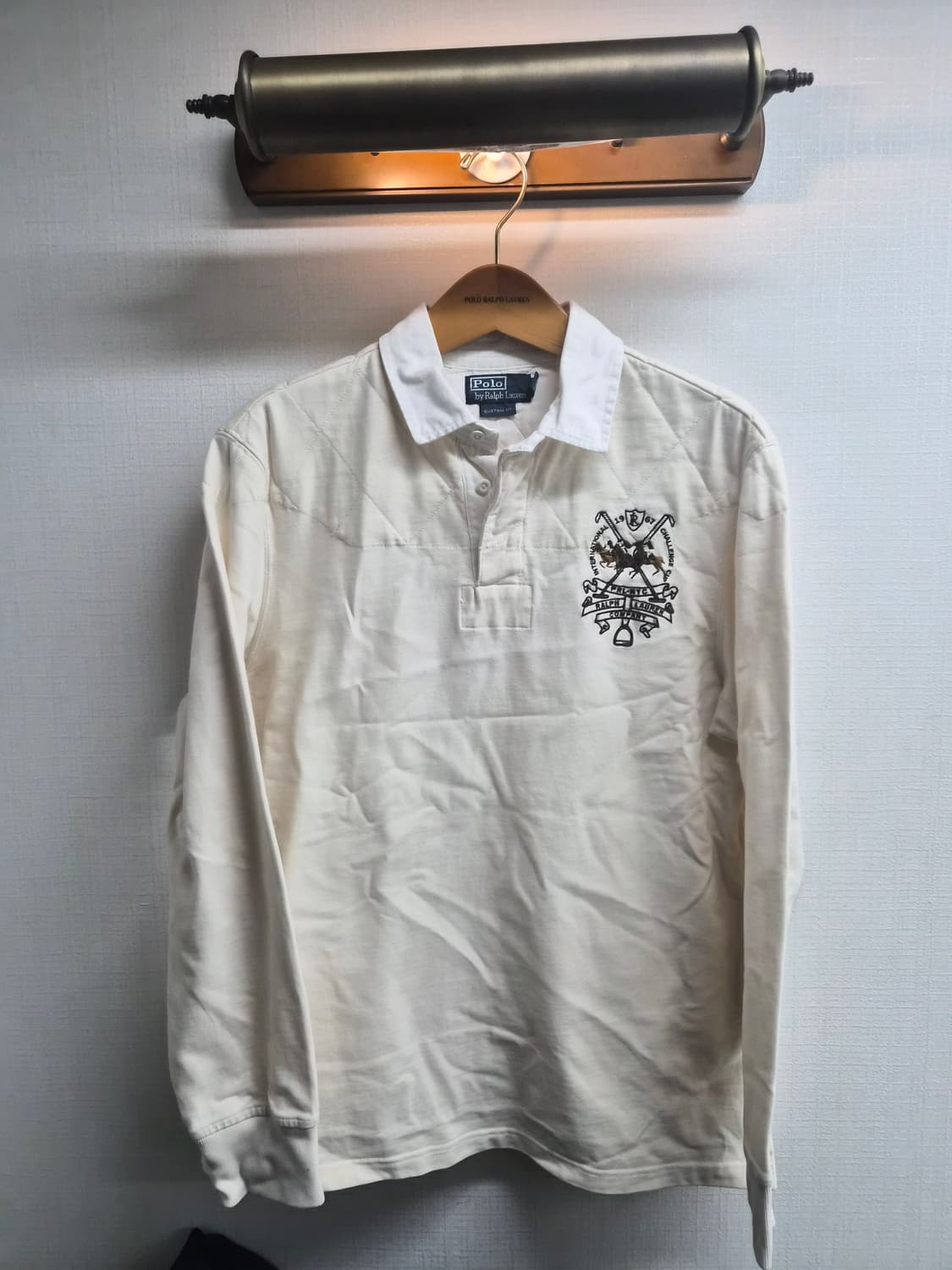 XL) 폴로 랄프로렌 커스텀핏 럭비 pk셔츠 아이보리 팝니다 상품이미지1