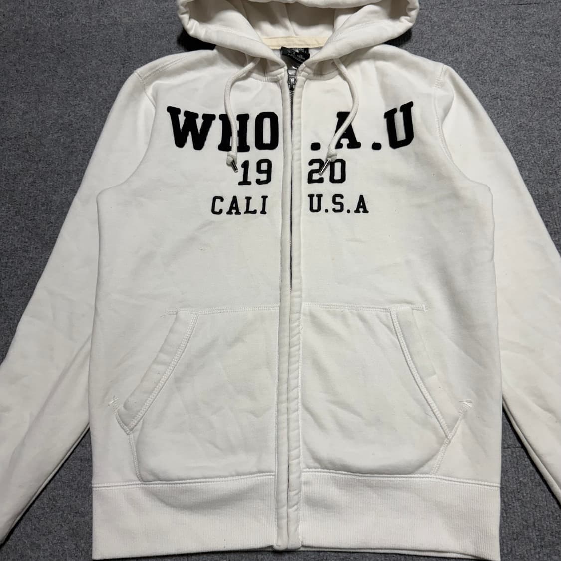 후아유 화이트 후드집업 m 상품이미지2