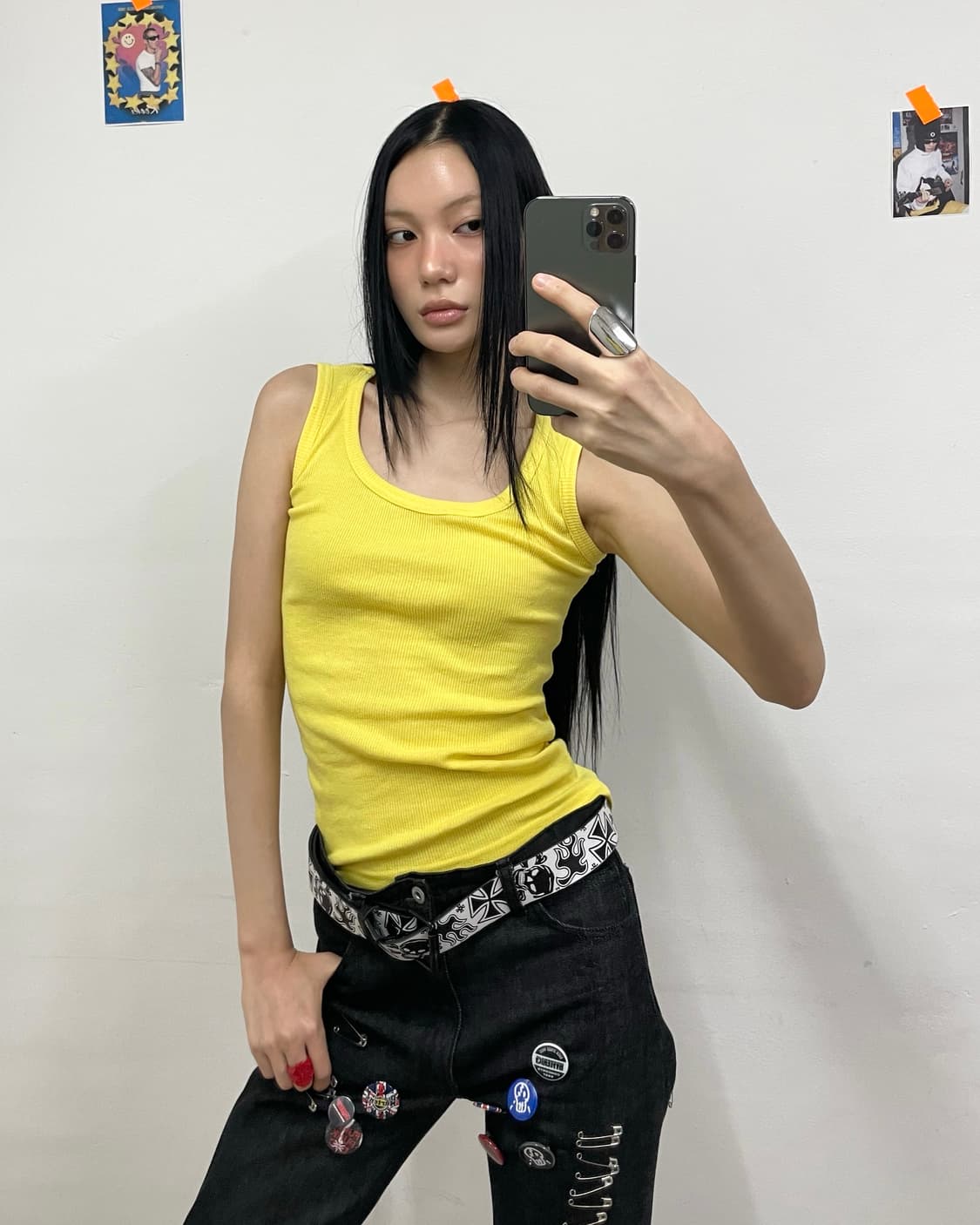 Basic yellow sleeveless 상품이미지1