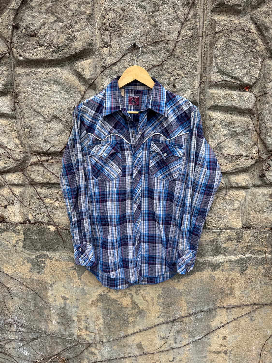 70s chute#1 빈티지 로커빌리 로데오 체크 웨스턴 셔츠 상품이미지1