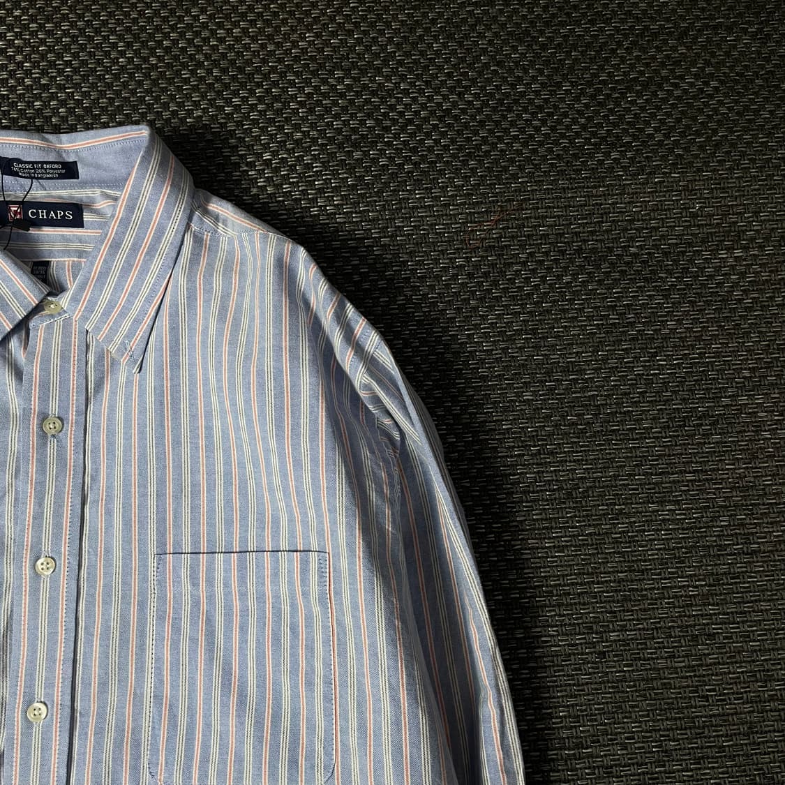 챕스 스카이블루 오렌지 스트라이프 긴팔 셔츠 상품이미지3