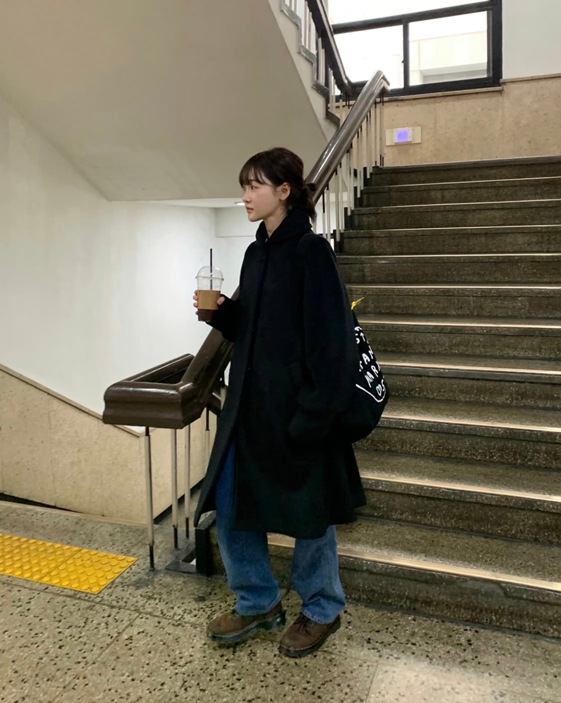 쉬이즈큐트 커들 코트 블랙 / cuddle coat black 상품이미지1