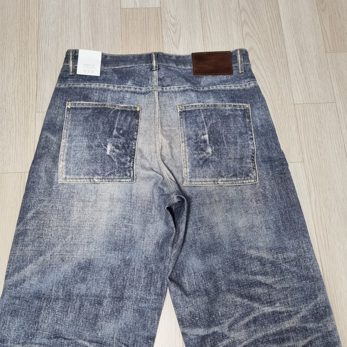 새제품30)자라 서울에디션 프린티드 빈티지 워시드 배기핏 진 데님 청바지 상품이미지9