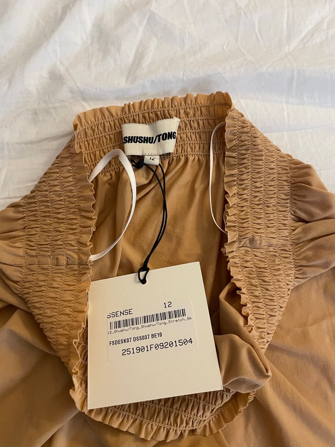 Shushu Tong 베이지 스트레치 미디 스커트 UK12 상품이미지5