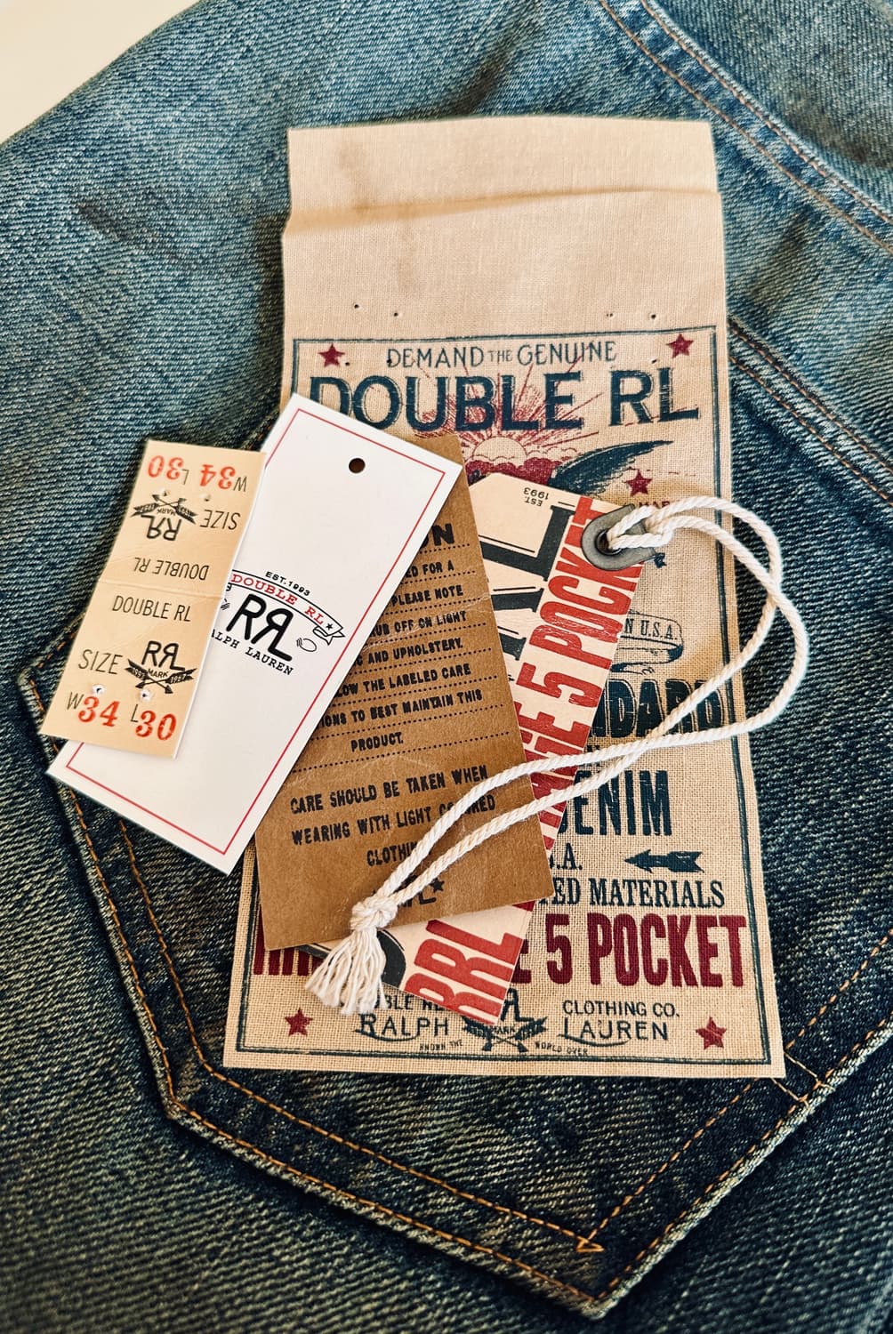 (역대급 워싱) RRL 더블알엘 빈티지 5포켓 기빈스 34-30 신품급 상품이미지10