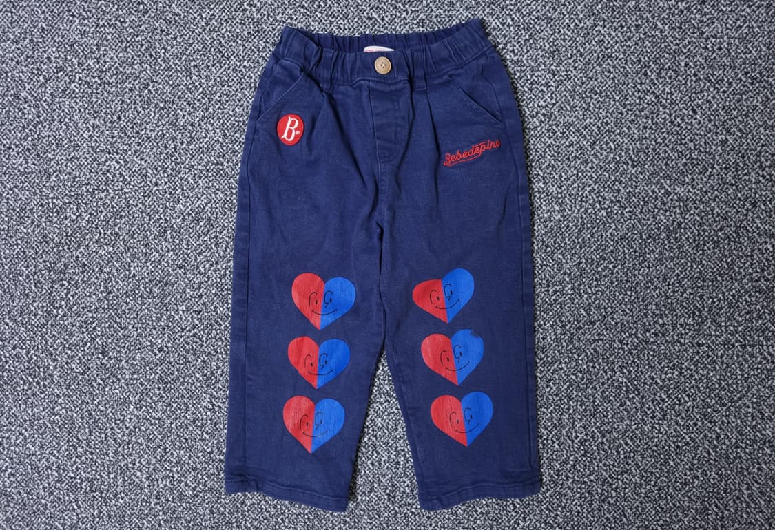 [무료배송][110]베베드피노 조이풀 하트 트윌 팬츠 청바지 상품이미지1