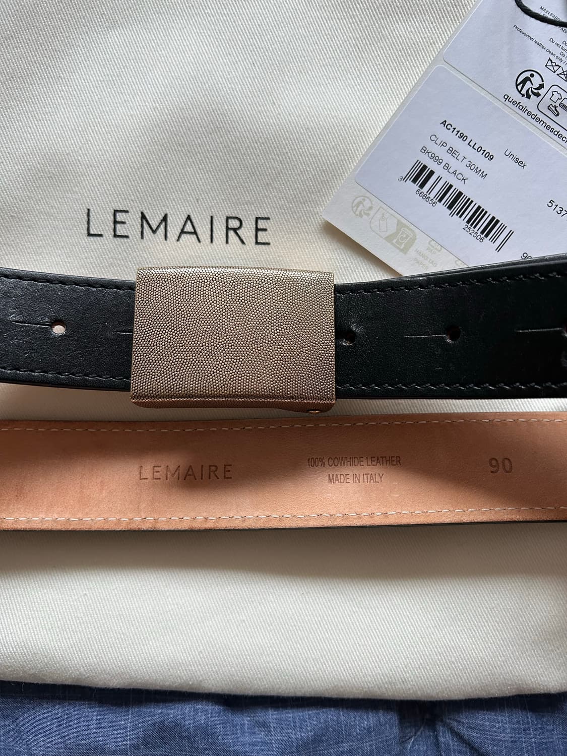 Lemaire gold buckle clip belt 90 상품이미지2