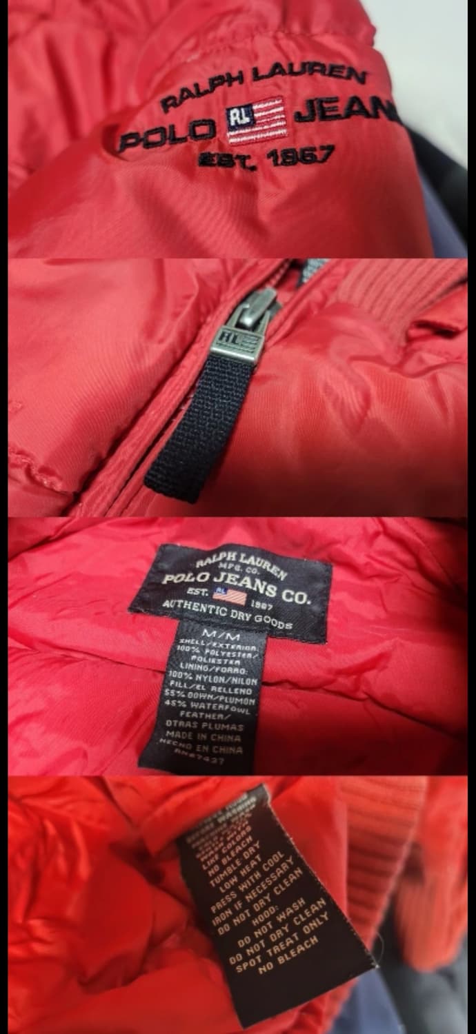 90s 레전드 색감 레드 컬러🔥 폴로 다운 패딩 상품이미지3