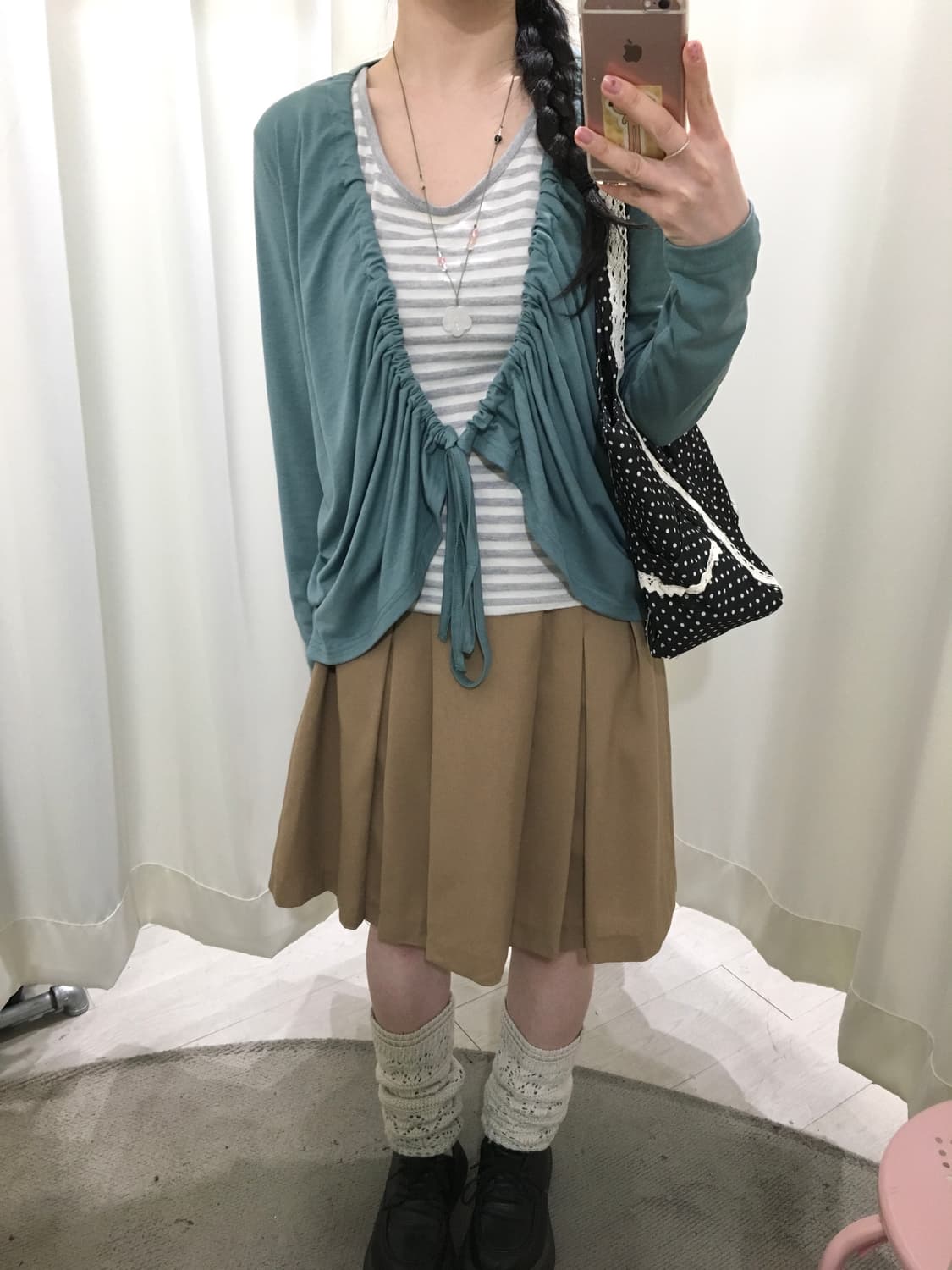 teal shirred cardigan 상품이미지4
