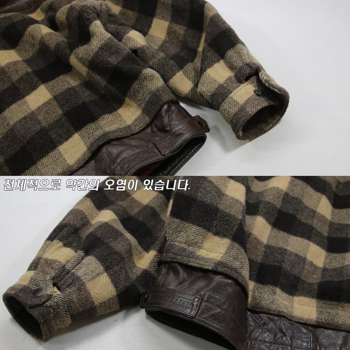 (착용컷) BOSTON 플란넬 체크 레더 자켓 (남성용 103) 상품이미지8