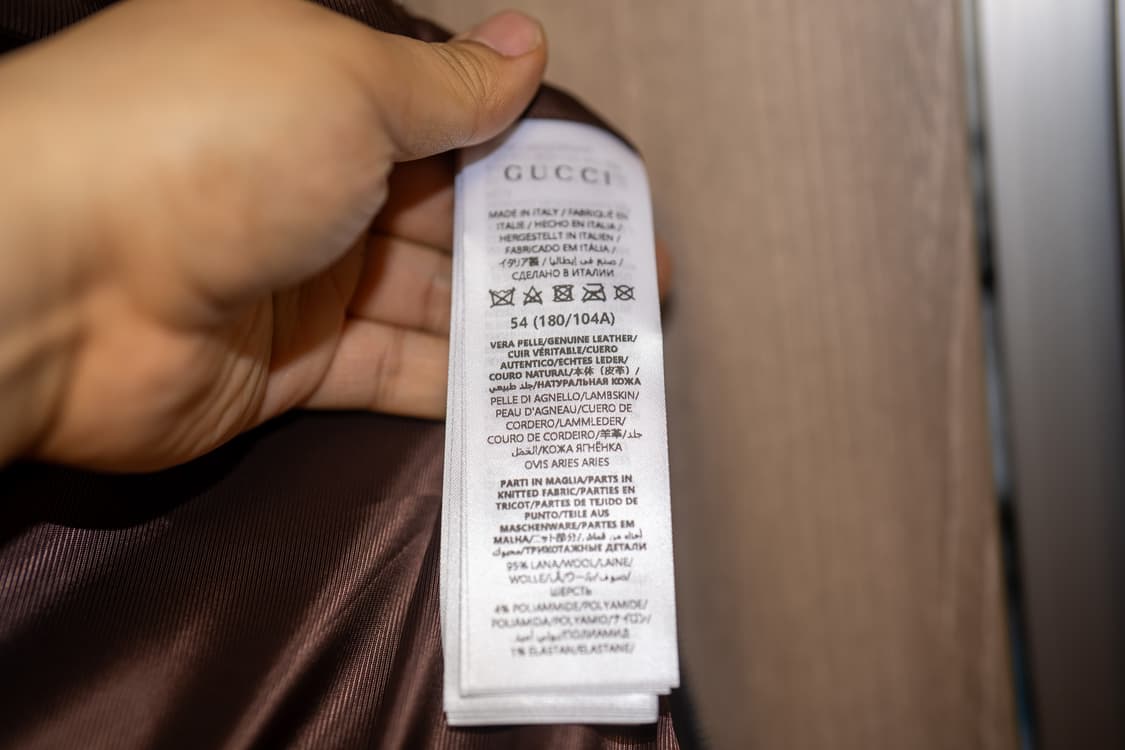 GUCCI 엠보 로고 램스킨 봄버 자켓 54 상품이미지6