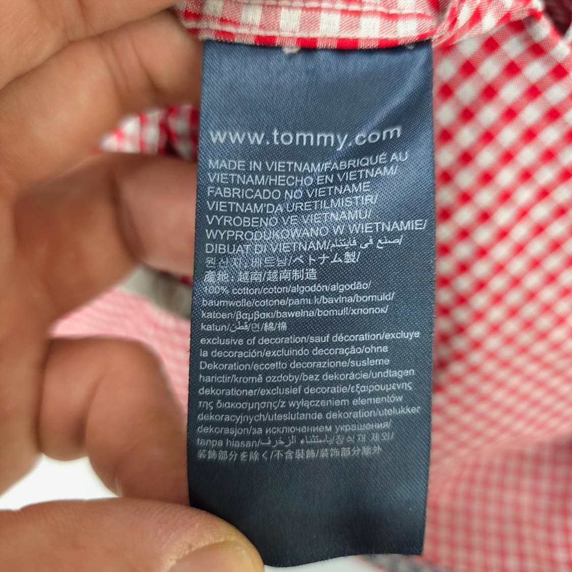 타미힐피거 슬림핏 깅엄 체크 셔츠 레드 L 상품이미지8