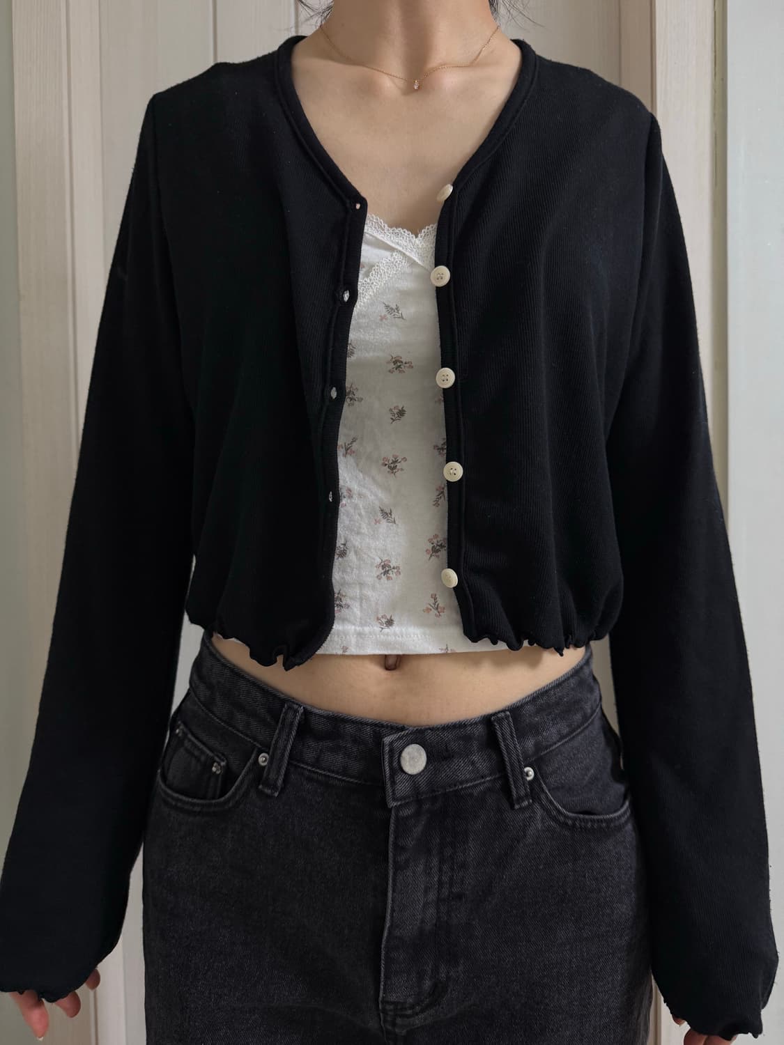 미니포에 키치 소피아 가디건🐰🖤 상품이미지1