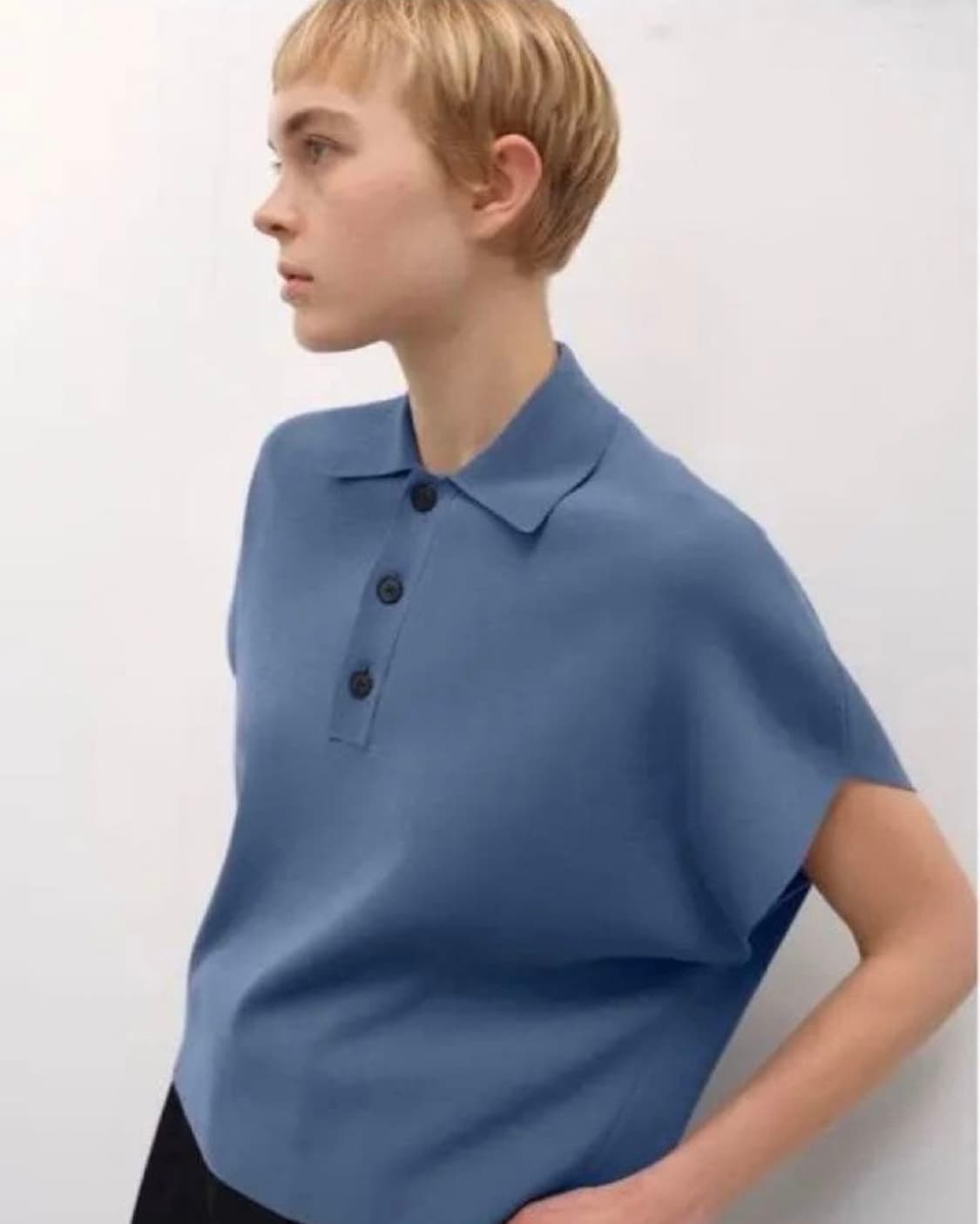 오라리 하이 게이지 니트 슬리브리스 폴로 상품이미지6