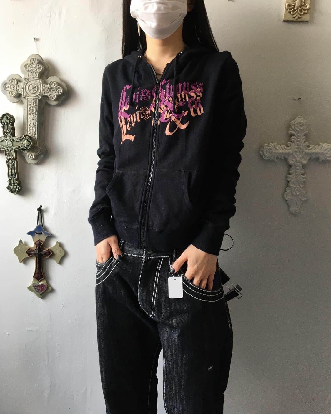 Levis lettering printing hood zip up 상품이미지6