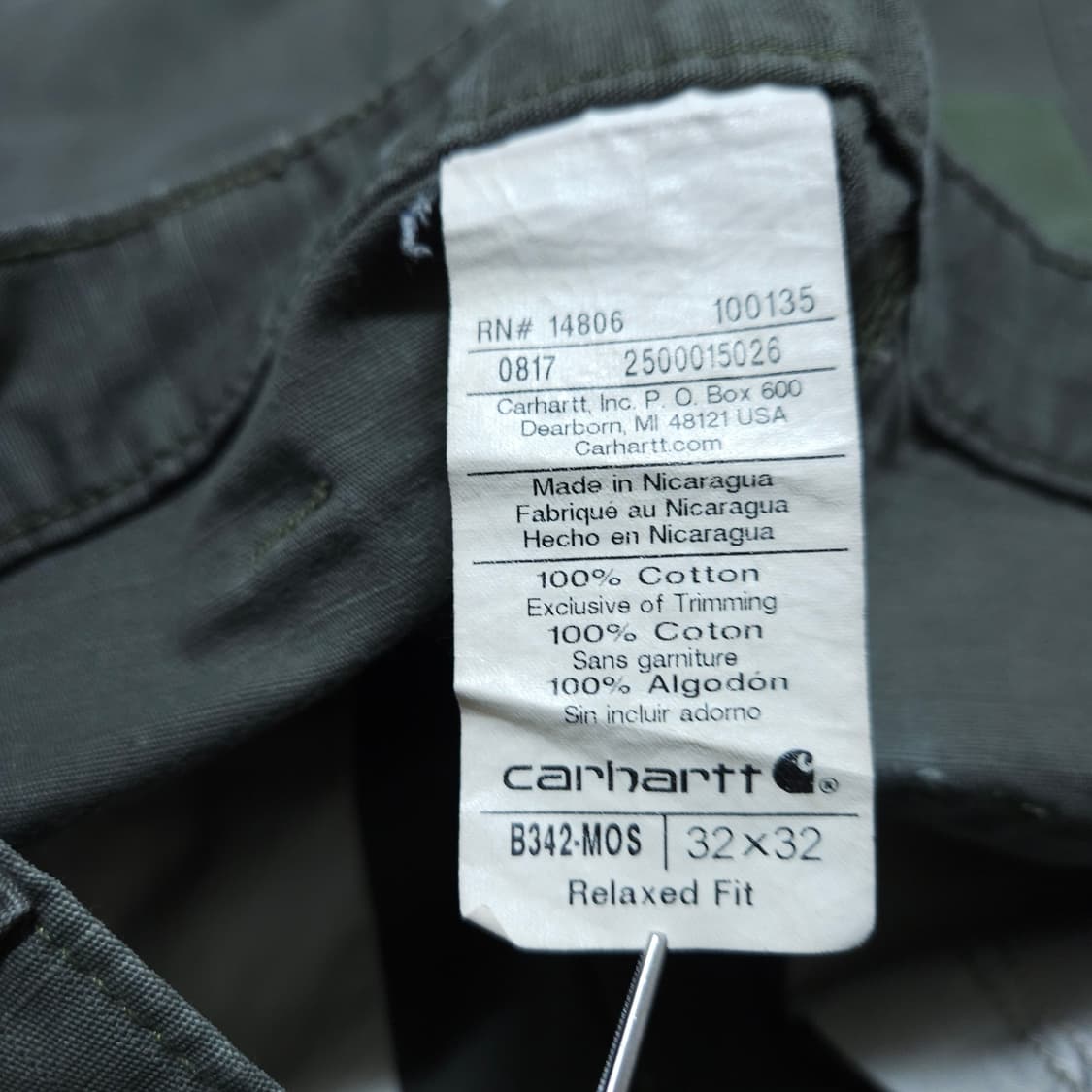 칼하트) 32/32 남자 카고팬츠 워크팬츠 / 왕눈이샵 상품이미지7