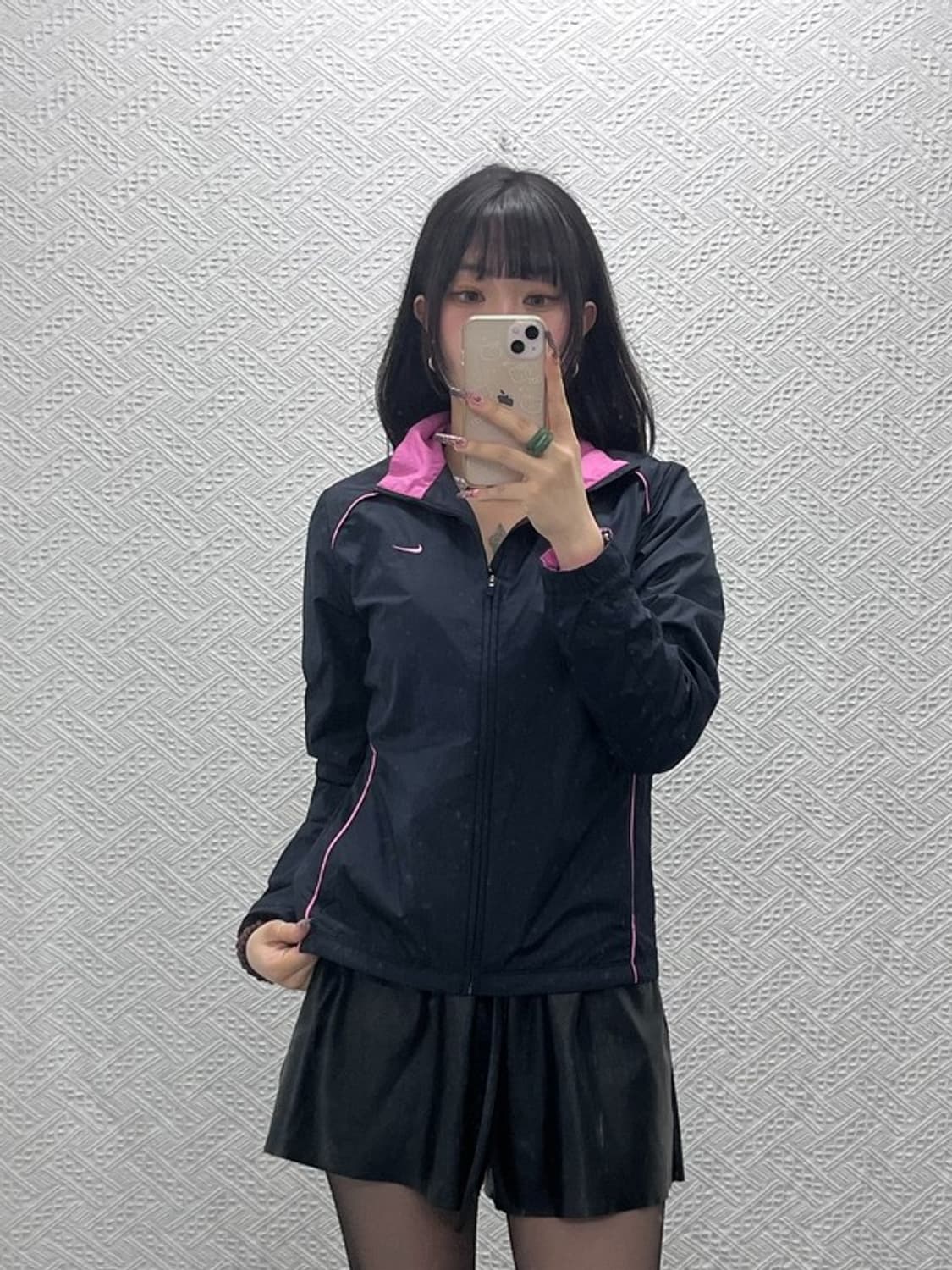 나이키 빈티지 Y2K 키치 핑크카라 바람막이 자켓 M C12033 상품이미지1
