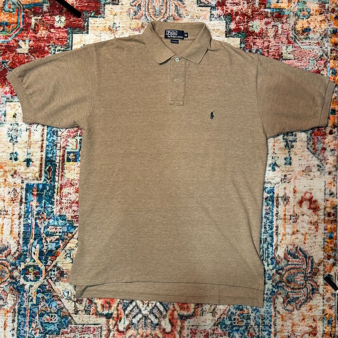 [L] 폴로 랄프로렌 베이지 포니 로고 카라 반팔 상품이미지1