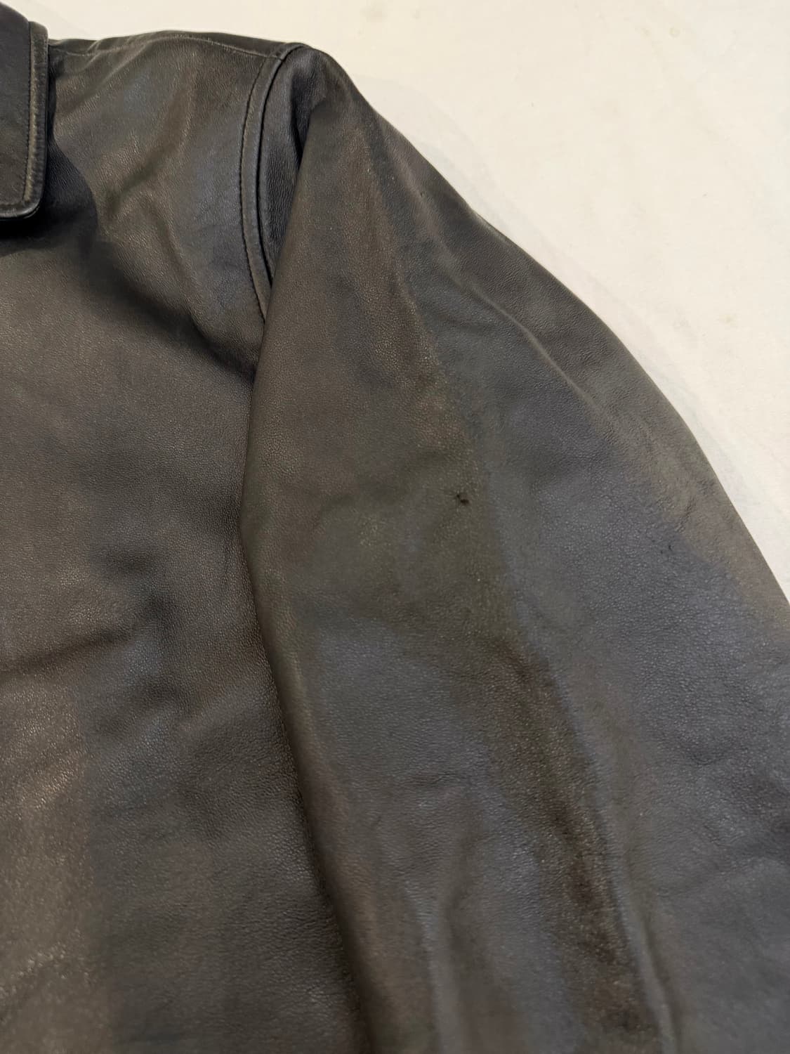 00s 크로커다일 램스킨 양가죽 싱글 라이더 가죽자켓 블랙 상품이미지2