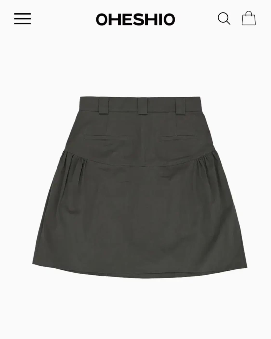 오헤시오 LOW SHIRRING MIDI SKIRT, KHAKI 상품이미지2