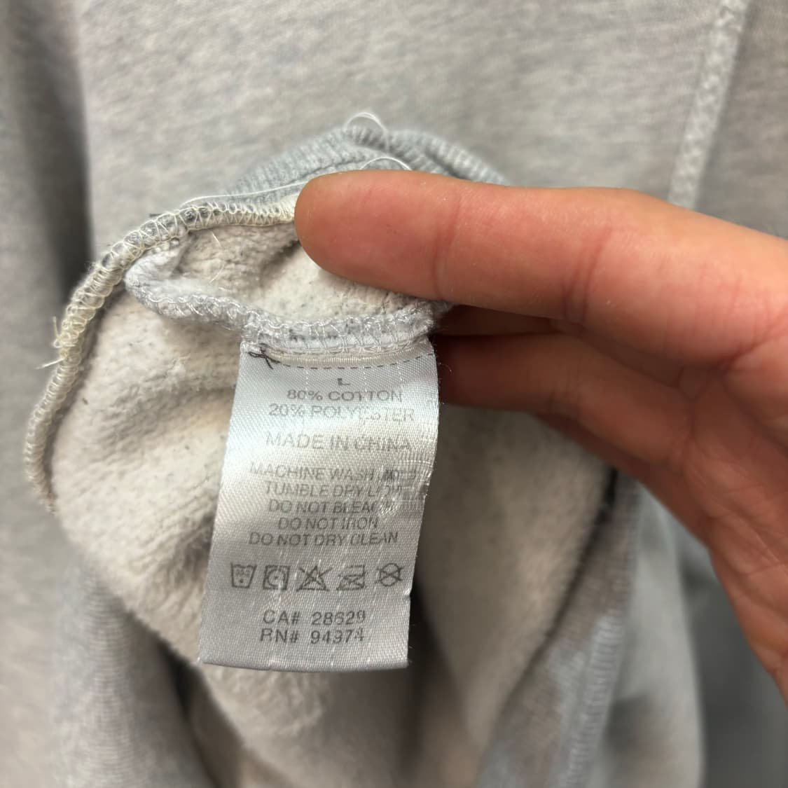 스투시 빅 로고 그레이 후드티 L 상품이미지8