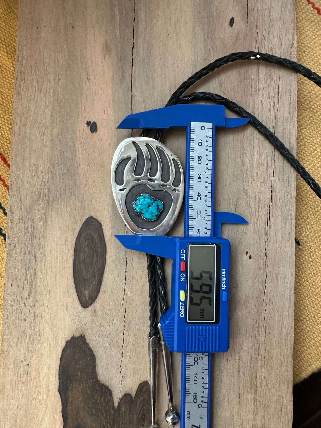 네이티브아메리칸 인디언주얼리 나바호 터키석 베어 볼로타이 상품이미지5